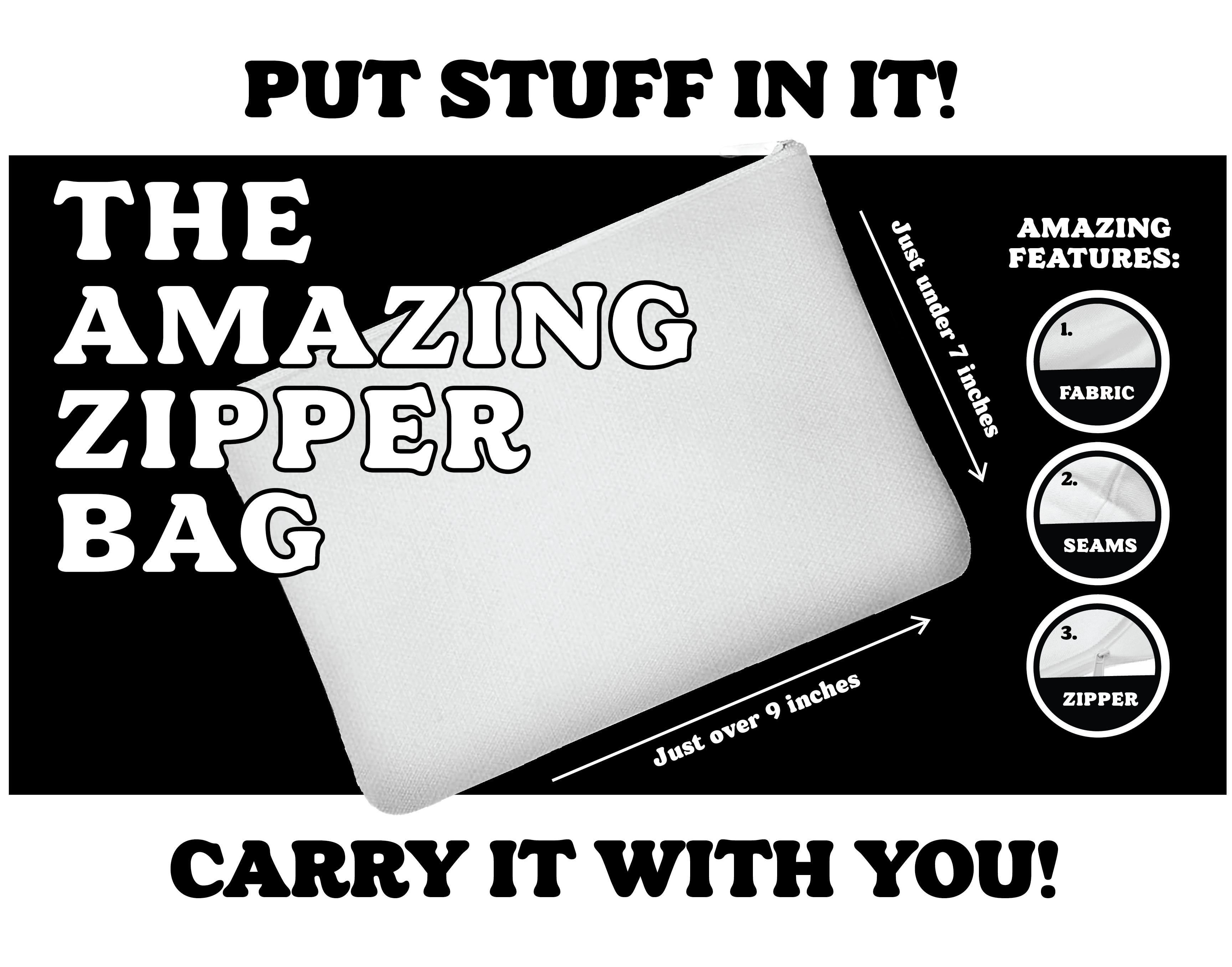 "Woke Up Like This" Zipper Bag
