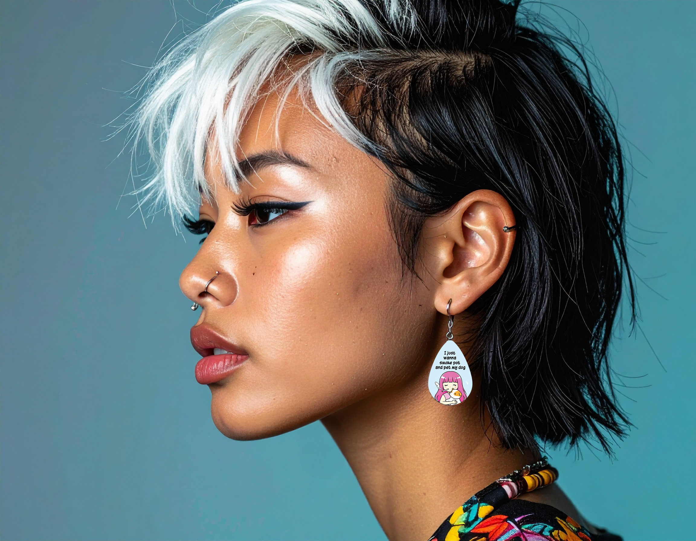 "Smoke Pot & Pet Dog" Earrings
