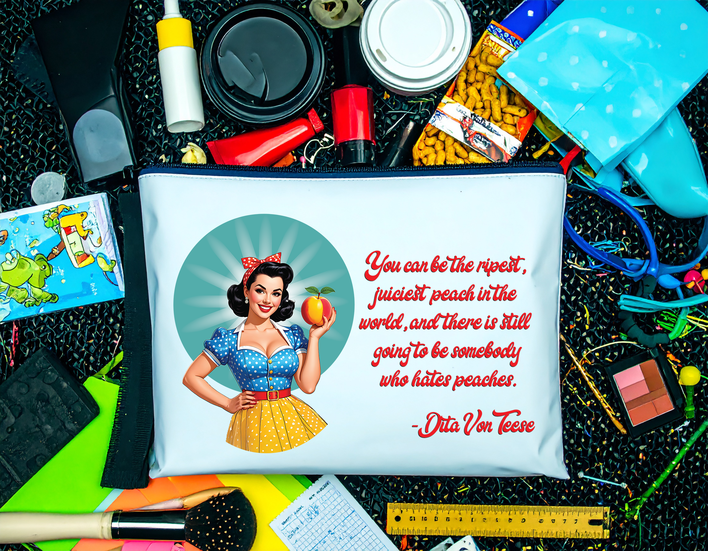 "The Juiciest Peach" Zipper Bag