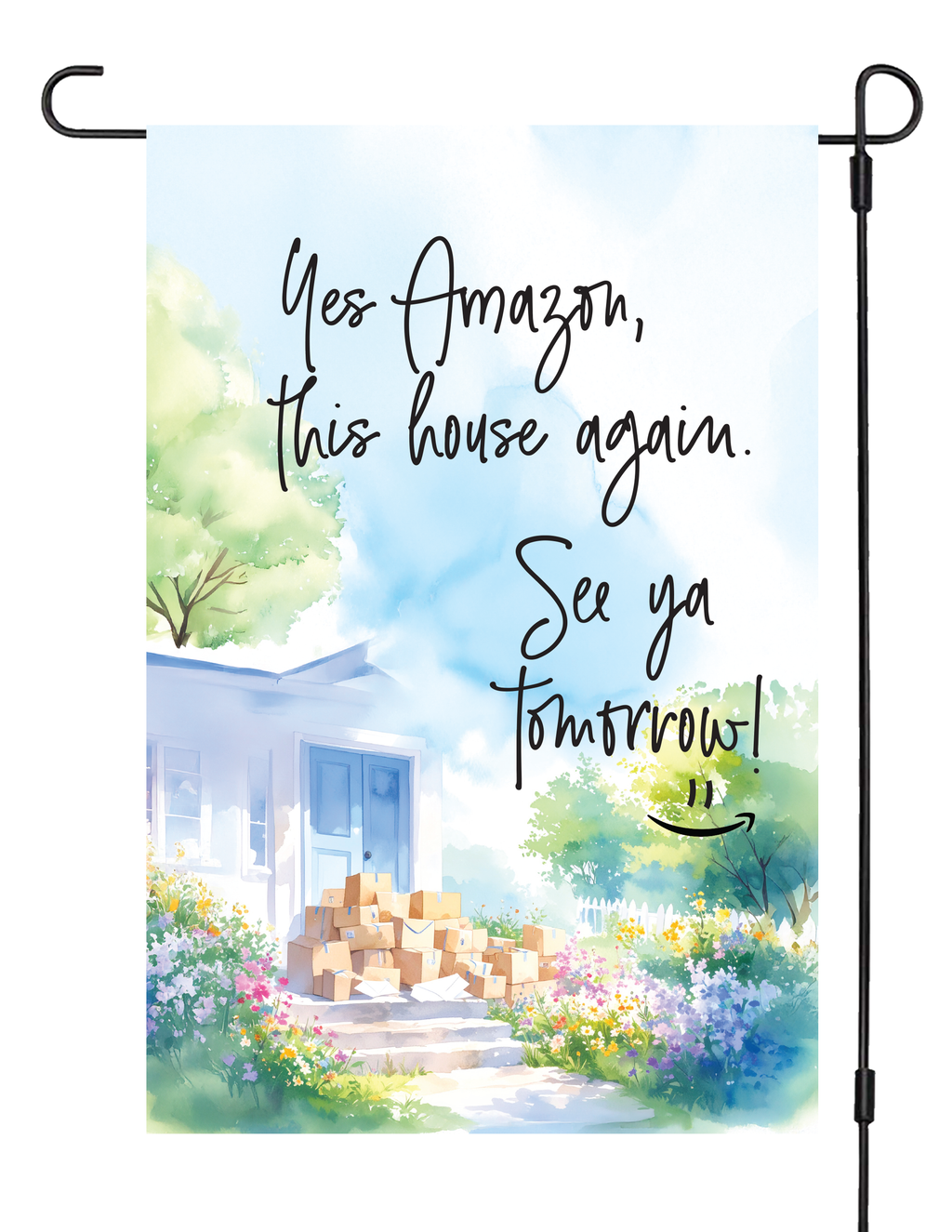 "Porch Full of Packages" Yard Flag