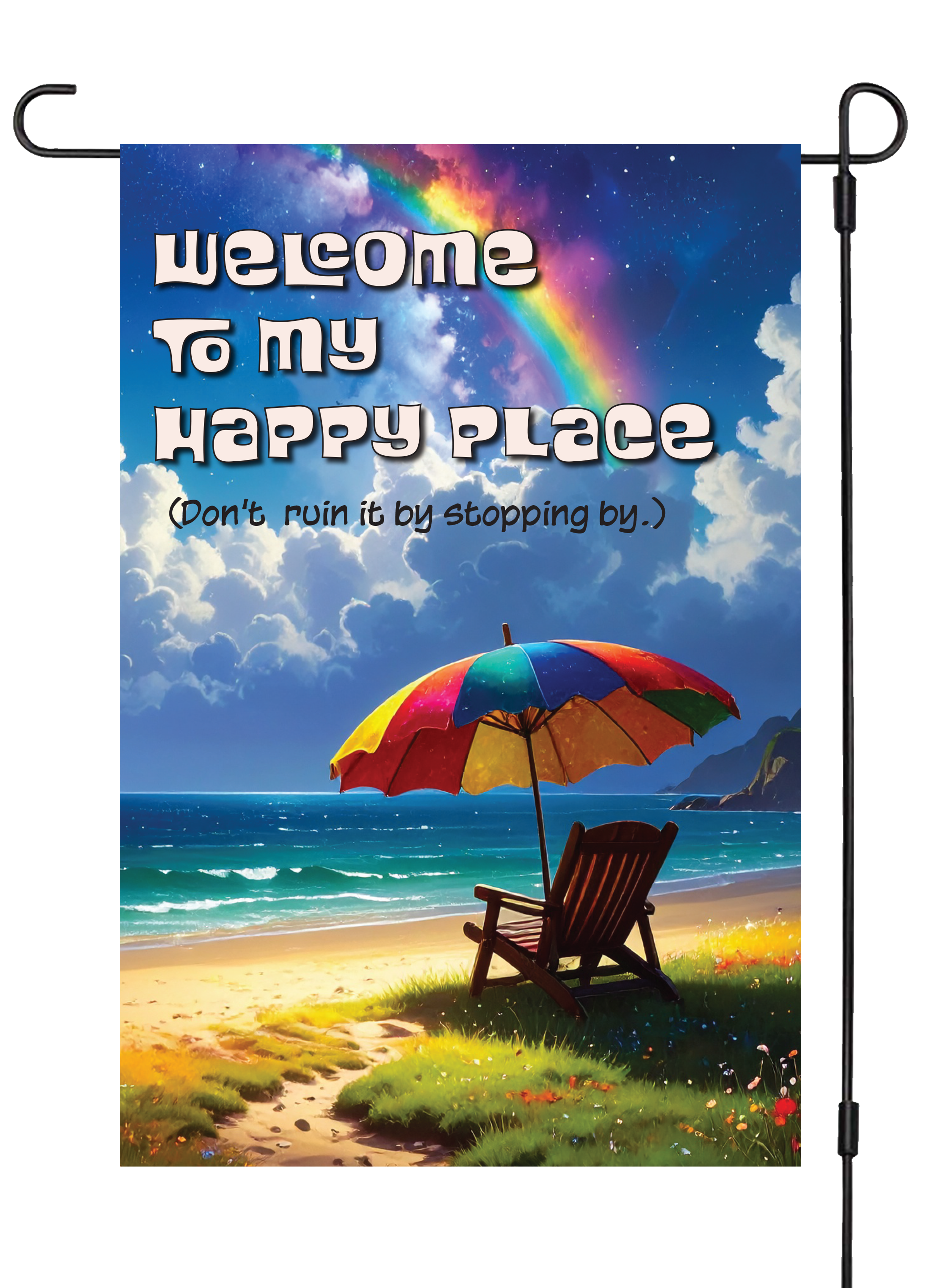 "My Happy Place" Yard Flag