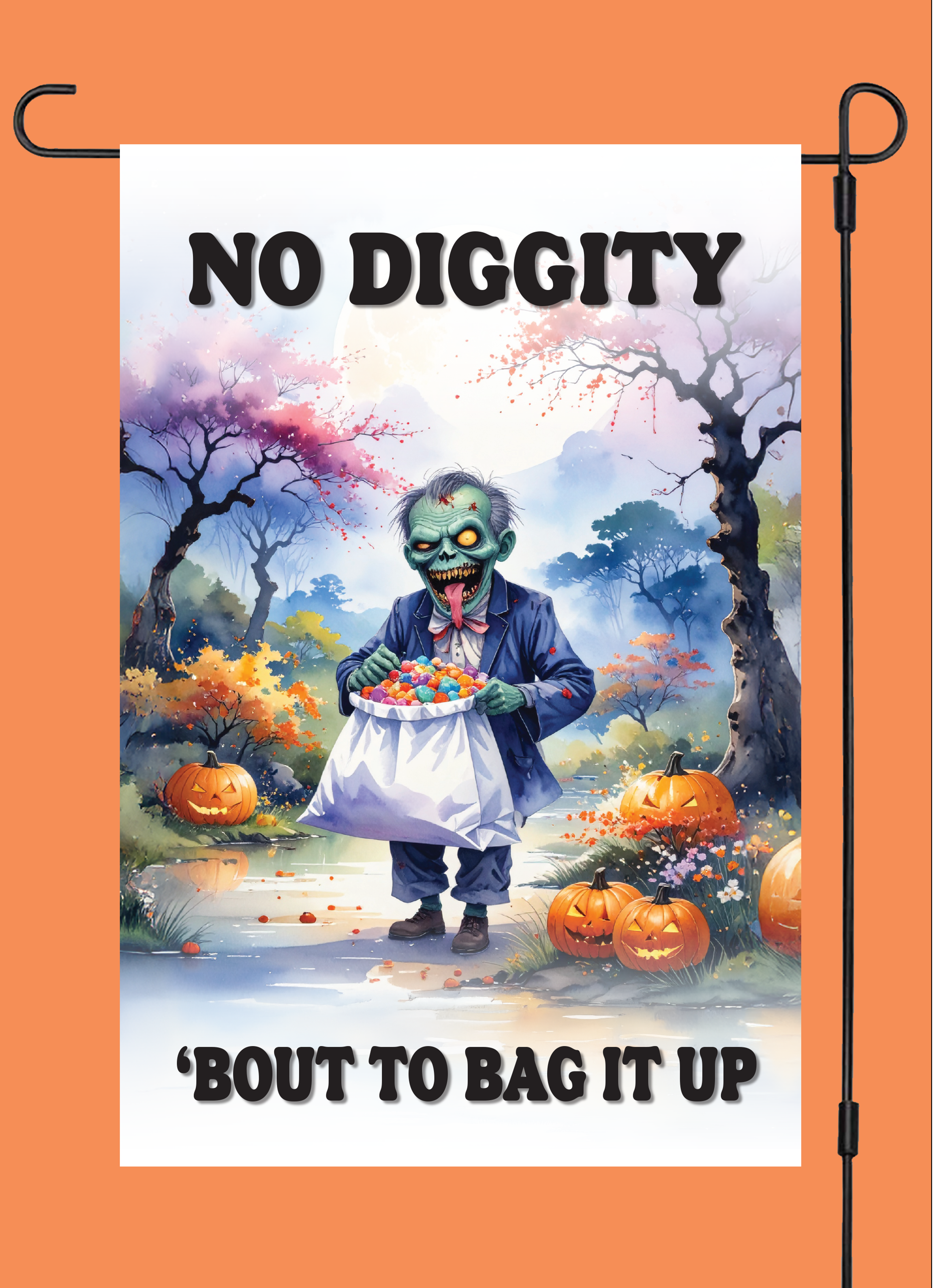 "No Diggity" Halloween Yard Flag