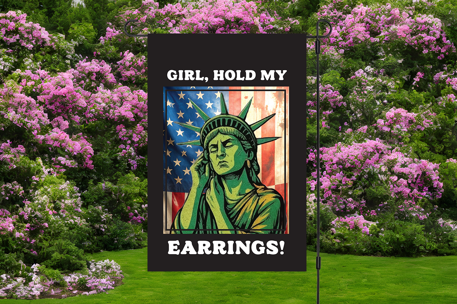 "Angry Lady Liberty" Yard Flag