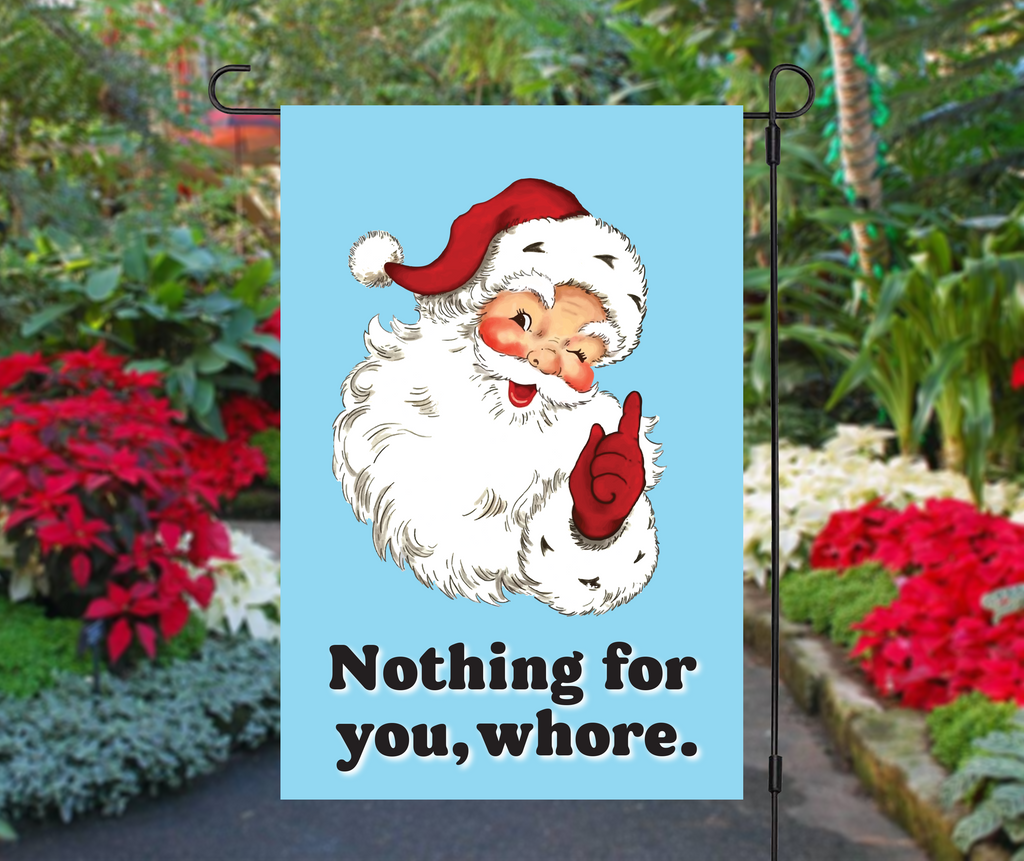 "Cheeky Santa" Holiday Yard Flag