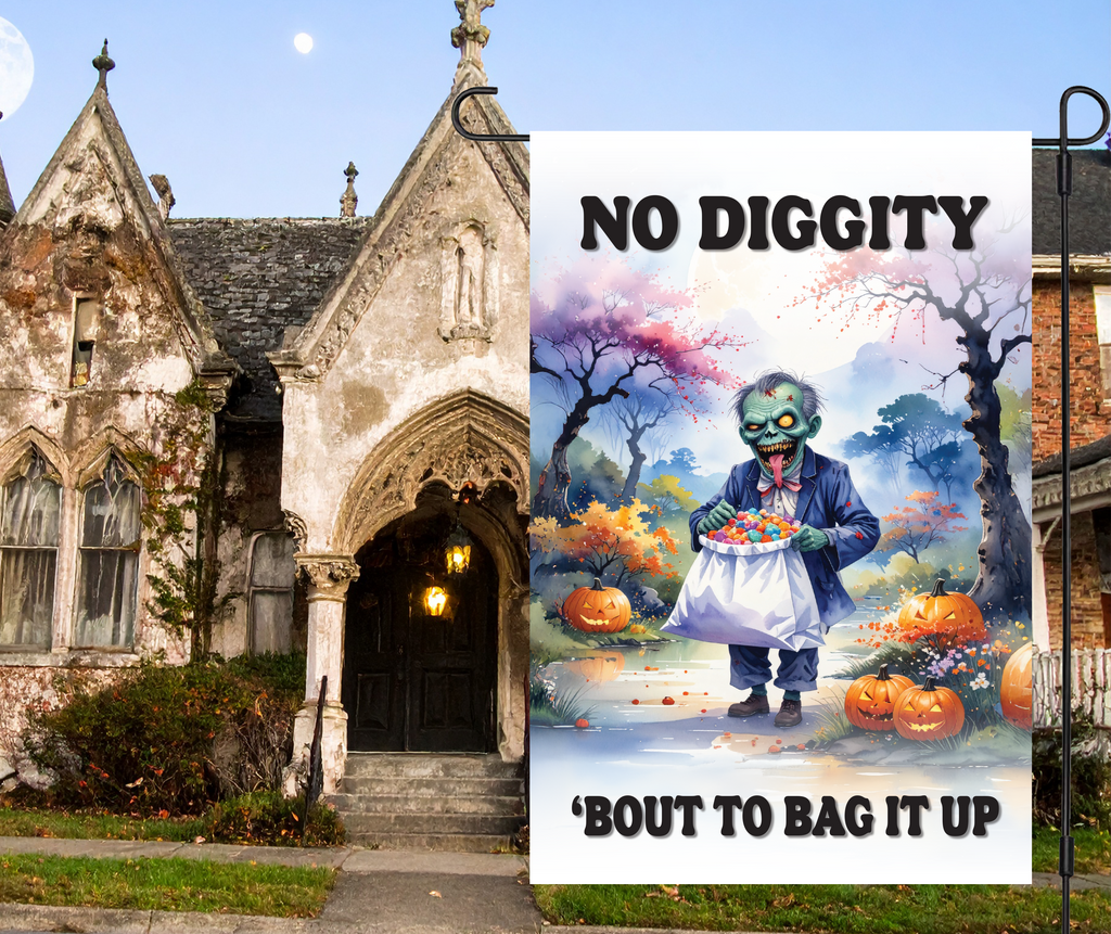 "No Diggity" Halloween Yard Flag