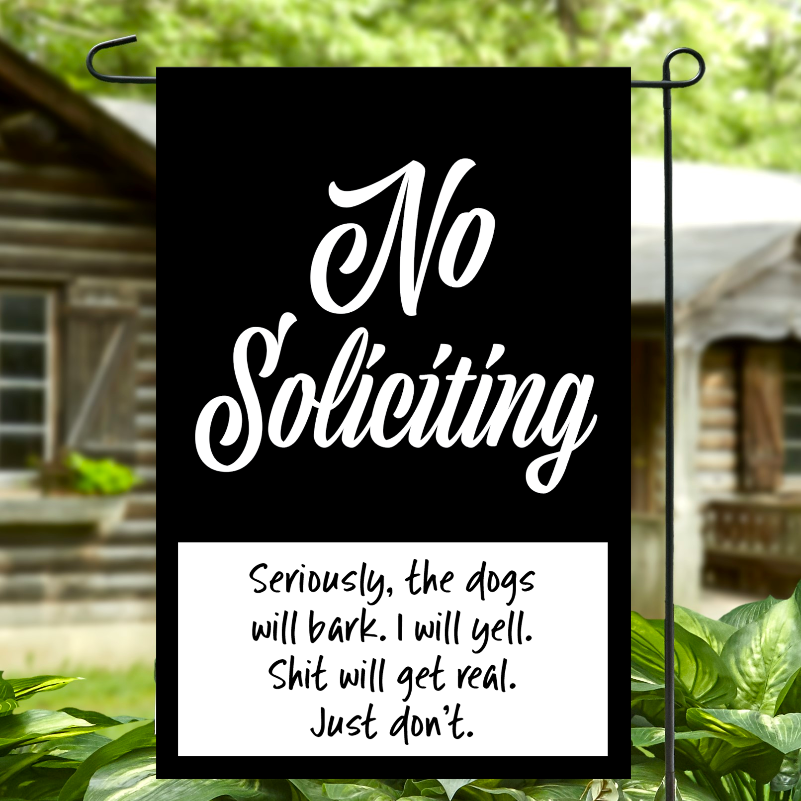 "No Soliciting" Yard Flag