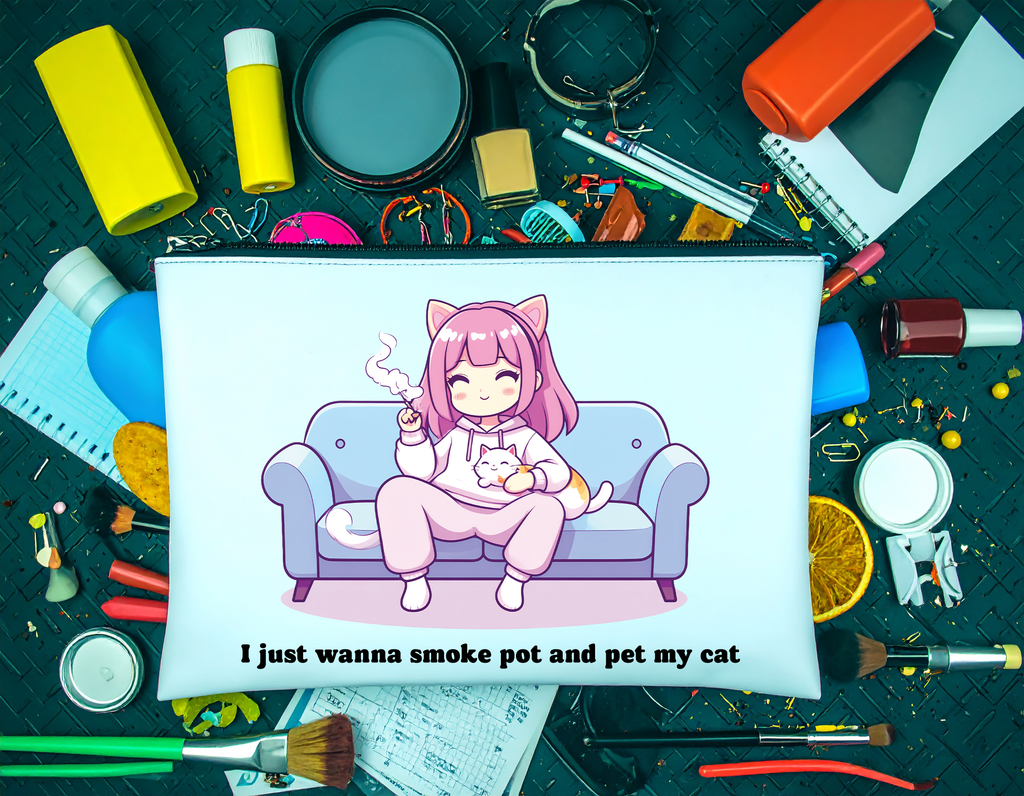 "Stoner and Cat Lover" Zipper Bag