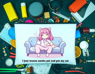 "Stoner and Cat Lover" Zipper Bag