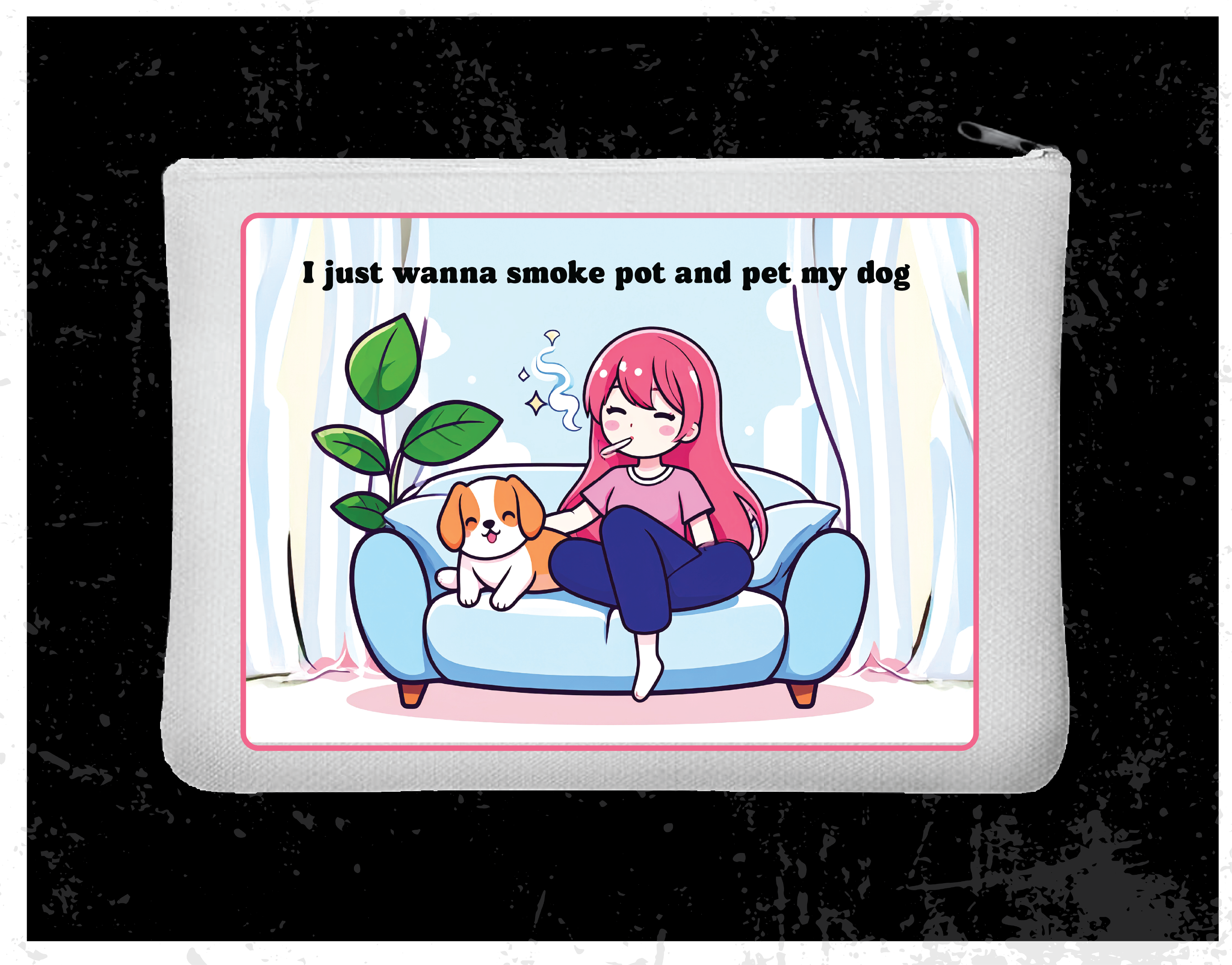 "Stoner and Dog Lover" Zipper Bag